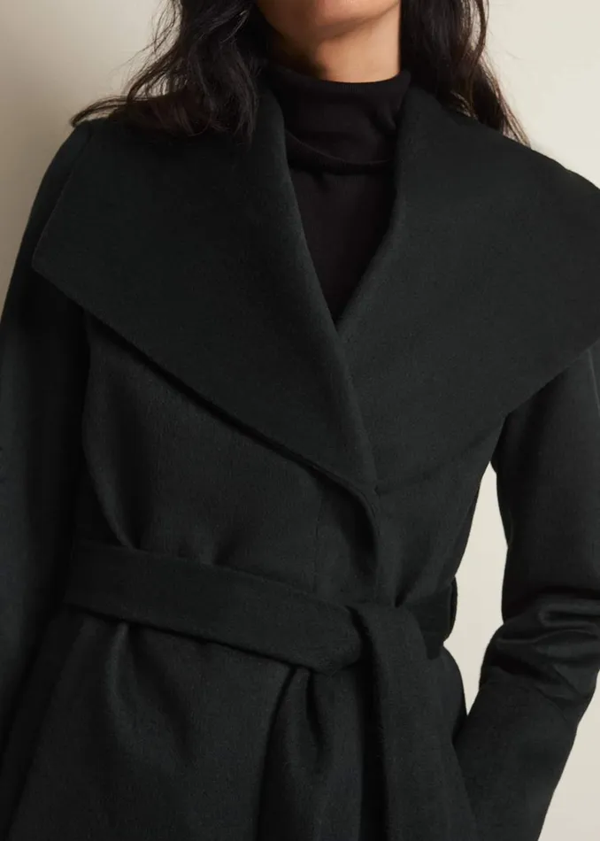 Women Phase Eight Coats Nicci Dark Green Wool Smart Coat Dark Green