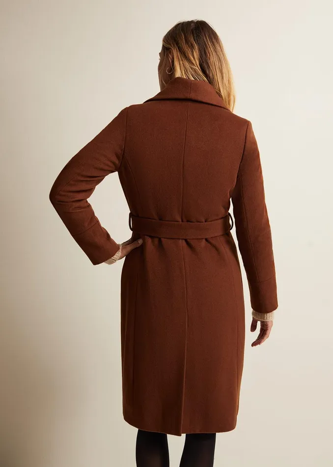 Women Phase Eight Coats Nicci Tan Wool Smart Coat Tan