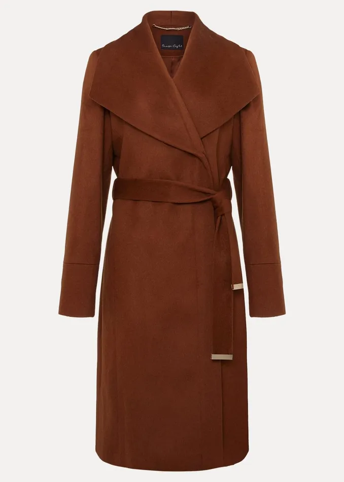 Women Phase Eight Coats Nicci Tan Wool Smart Coat Tan