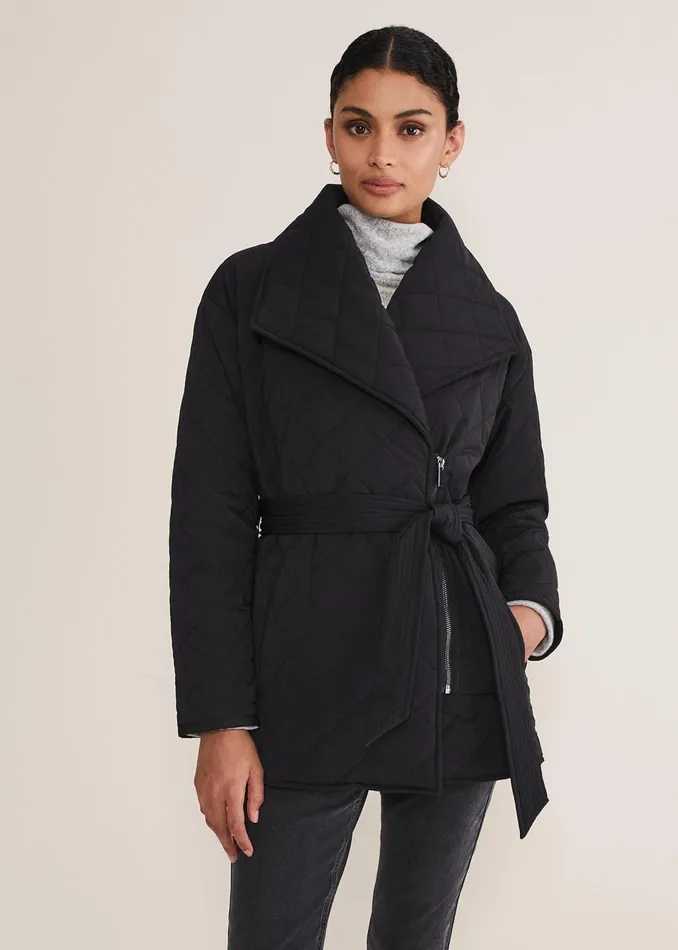 Women Phase Eight Coats Nila Short Quilted Puffer Black