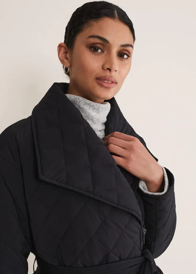 Women Phase Eight Coats Nila Short Quilted Puffer Black