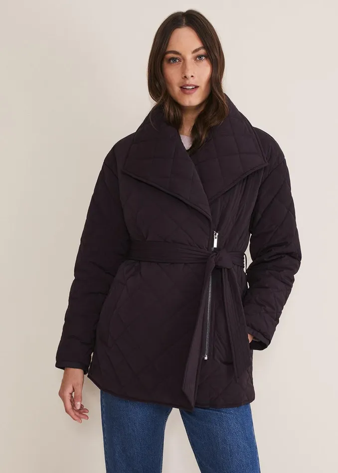 Women Phase Eight Coats Nila Short Quilted Puffer Plum