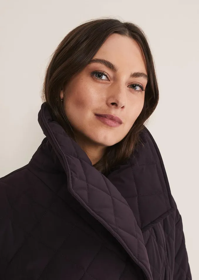 Women Phase Eight Coats Nila Short Quilted Puffer Plum