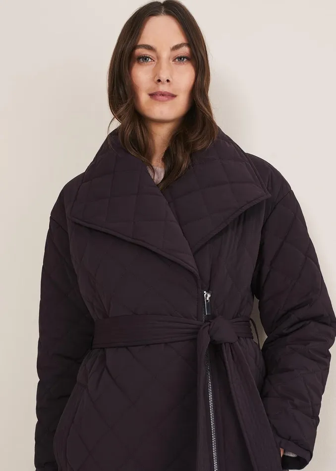 Women Phase Eight Coats Nila Short Quilted Puffer Plum