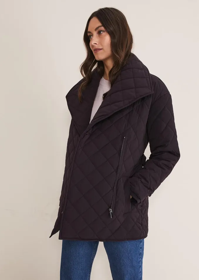 Women Phase Eight Coats Nila Short Quilted Puffer Plum
