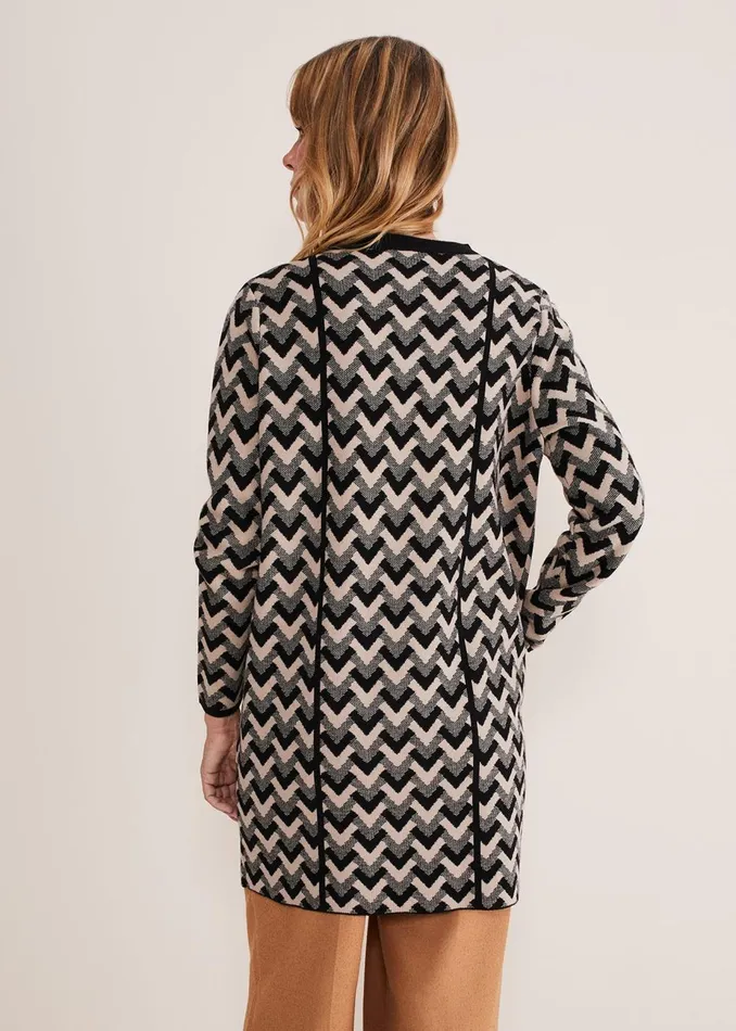 Women Phase Eight Coats Perrie Geo Jacquard Knit Coat Camelblack