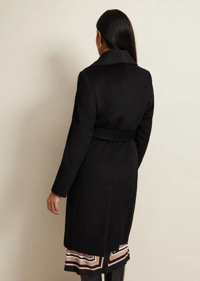 Women Phase Eight Coats Petite Nicci Black Wool Smart Coat Black