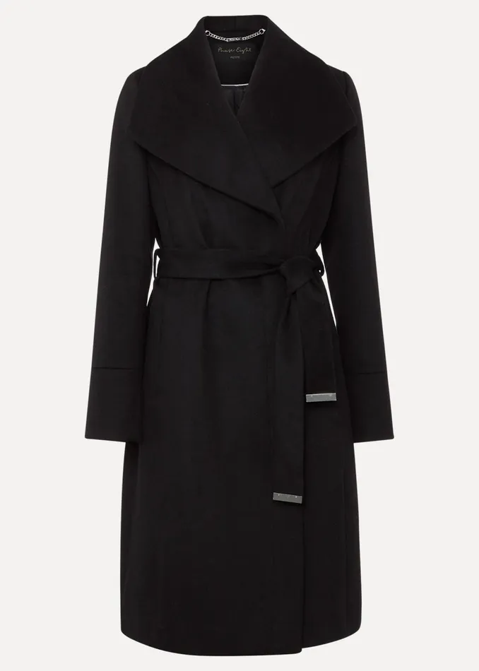Women Phase Eight Coats Petite Nicci Black Wool Smart Coat Black