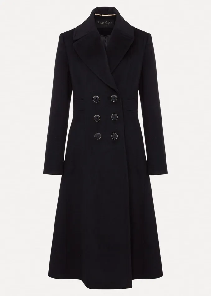 Women Phase Eight Coats Petite Sandra Wool Fit And Flare Coat Navy