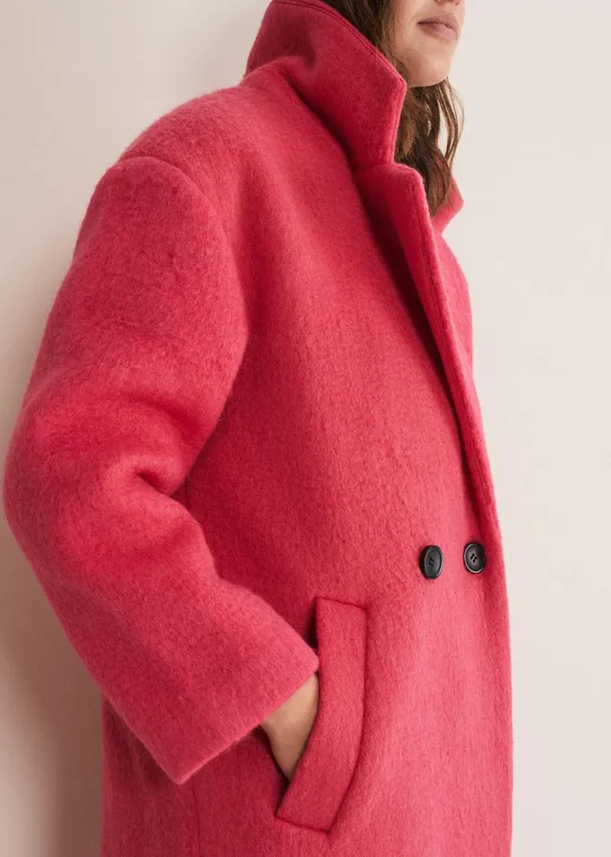 Women Phase Eight Coats Quinn Textured Cocoon Coat Fluro Pink