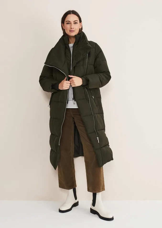 Women Phase Eight Coats Rae Asymetric Puffer Green