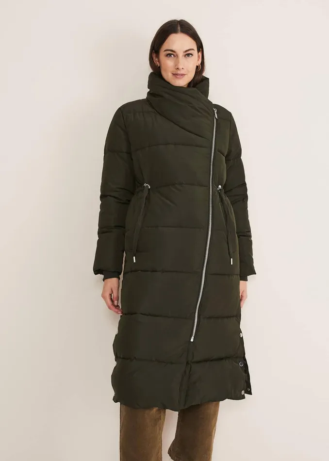 Women Phase Eight Coats Rae Asymetric Puffer Green