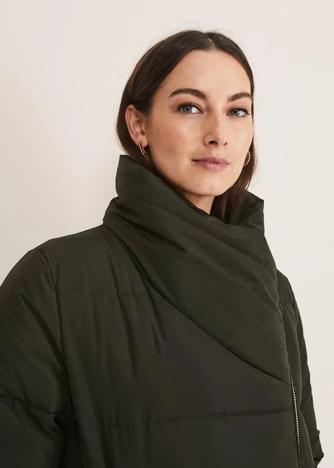 Women Phase Eight Coats Rae Asymetric Puffer Green
