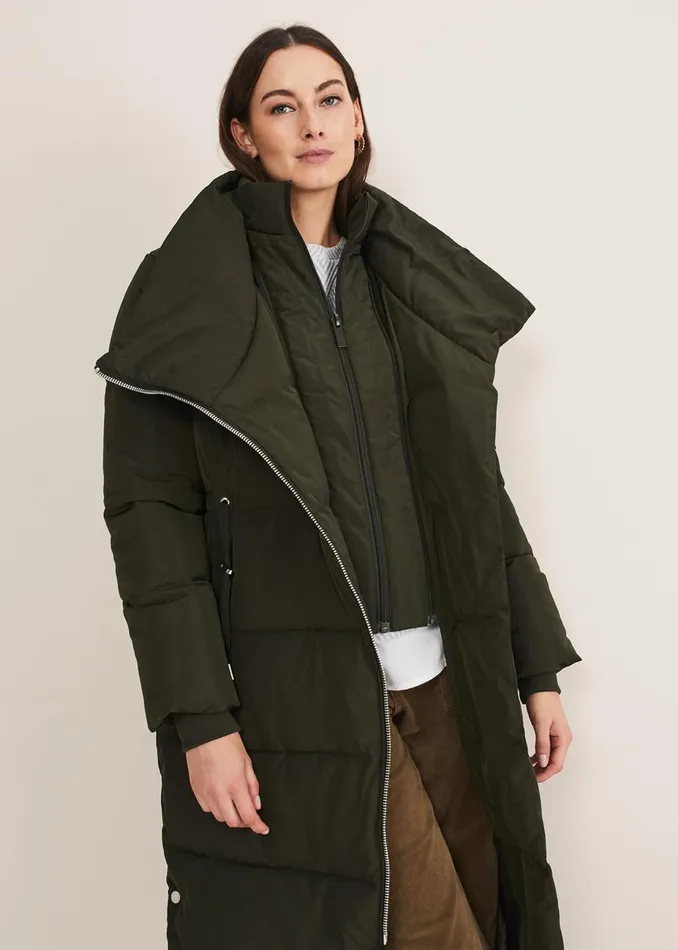 Women Phase Eight Coats Rae Asymetric Puffer Green