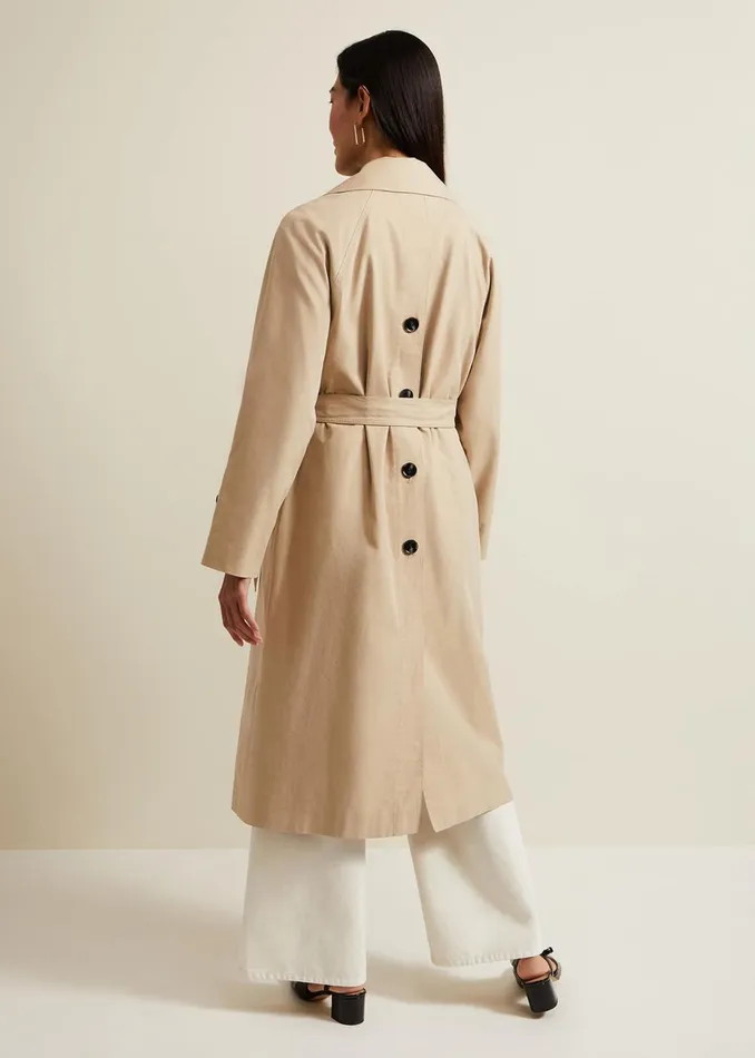 Women Phase Eight Coats Sandy Button Detail Trench Camel