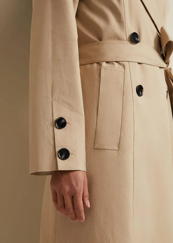 Women Phase Eight Coats Sandy Button Detail Trench Camel