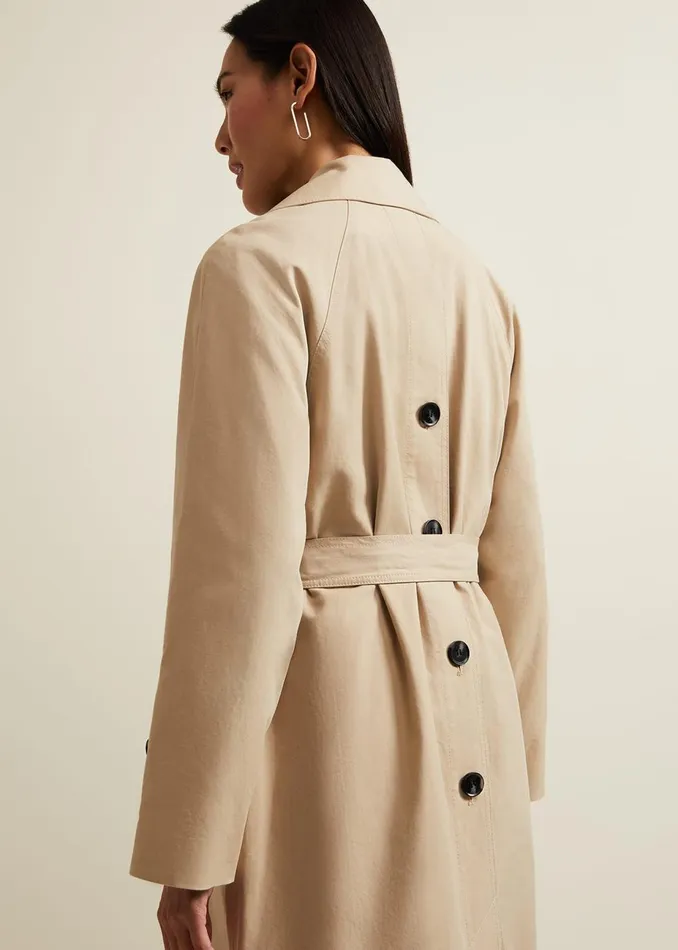 Women Phase Eight Coats Sandy Button Detail Trench Camel