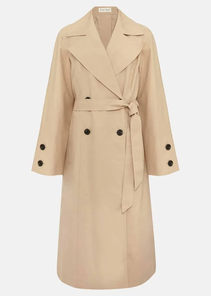 Women Phase Eight Coats Sandy Button Detail Trench Camel