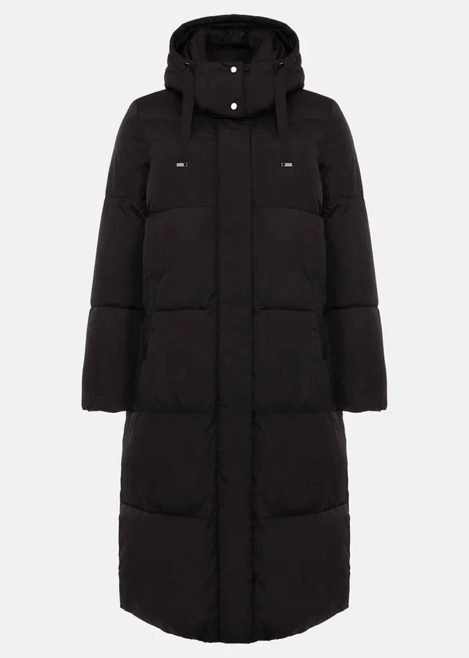 Women Phase Eight Coats Shona Midi Quilted Puffer Coat Black