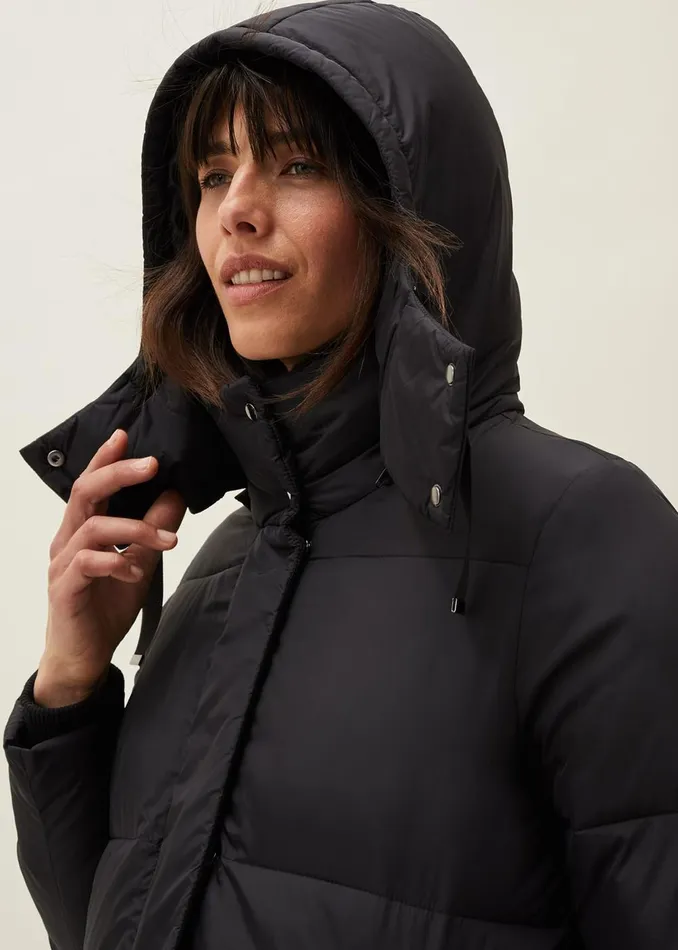 Women Phase Eight Coats Shona Midi Quilted Puffer Coat Black