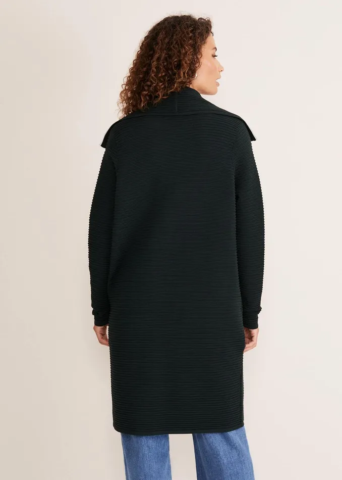 Women Phase Eight Coats Sophia Ribbed Longline Coat Forest Green
