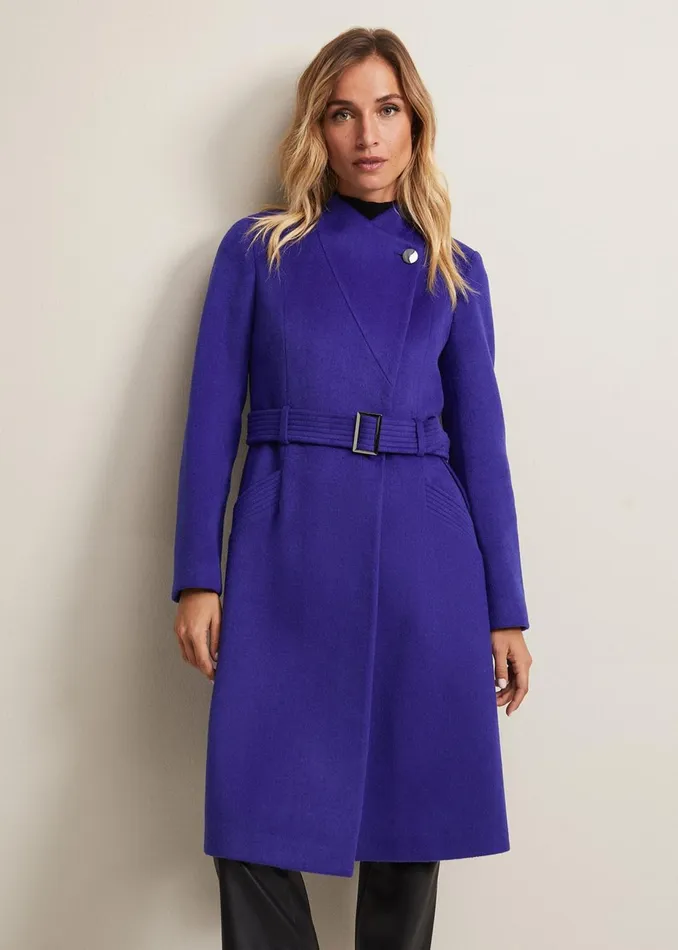 Women Phase Eight Coats Susanna Purple Wool Coat Purple