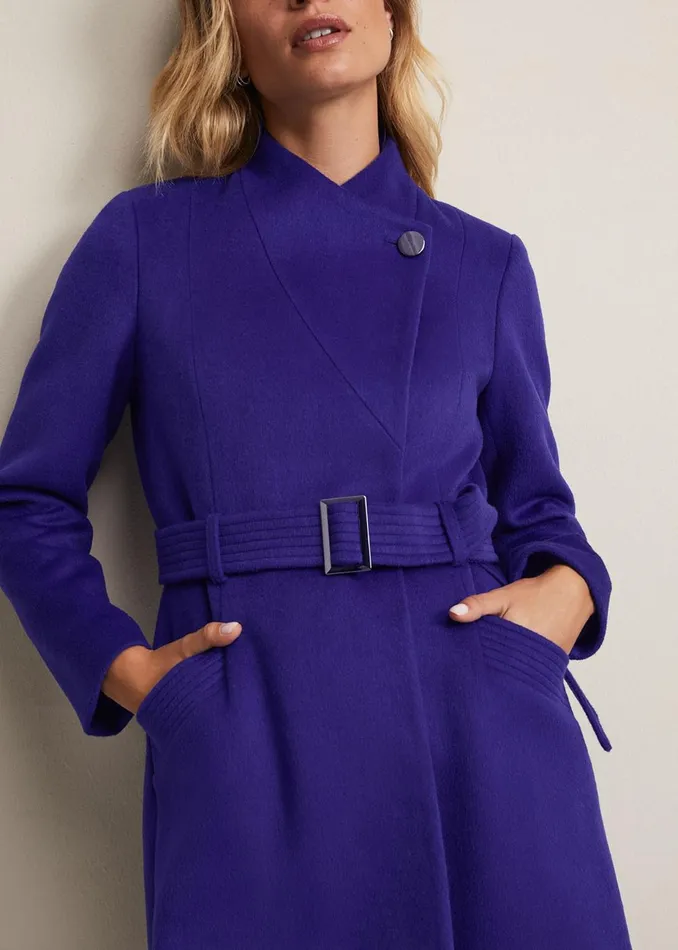 Women Phase Eight Coats Susanna Purple Wool Coat Purple