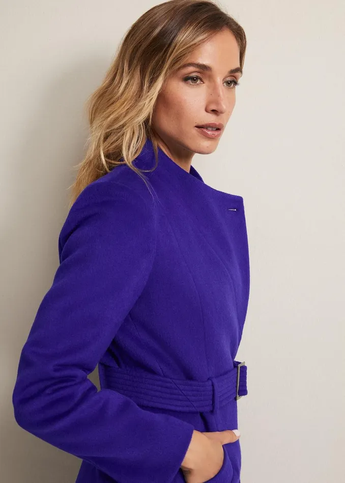 Women Phase Eight Coats Susanna Purple Wool Coat Purple