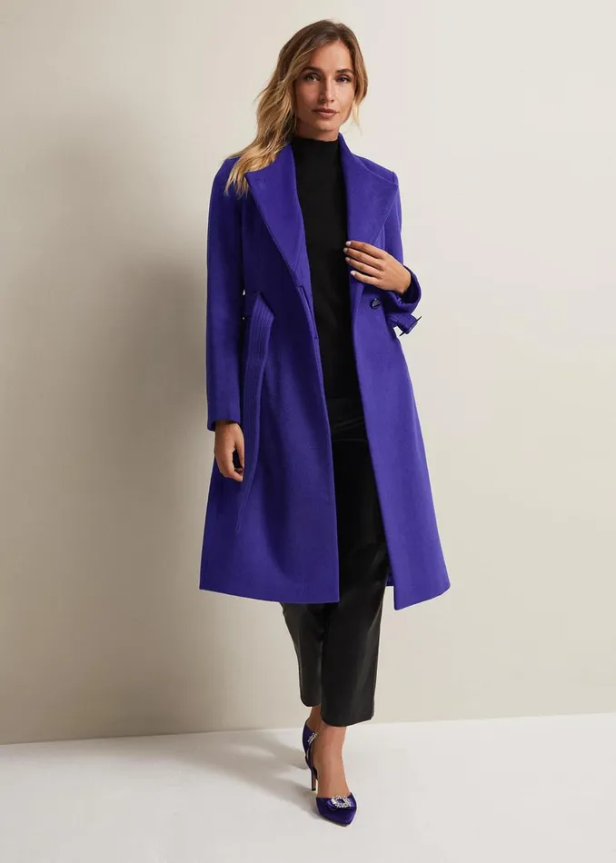 Women Phase Eight Coats Susanna Purple Wool Coat Purple