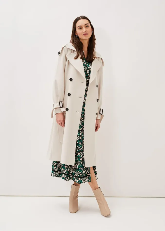 Women Phase Eight Coats Tegan Trench Coat Off White