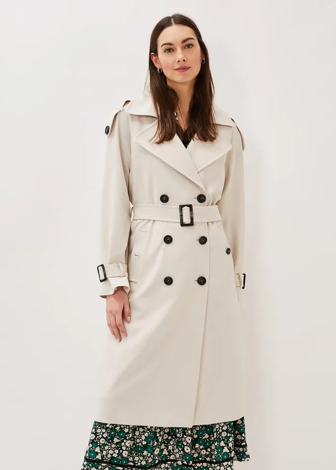 Women Phase Eight Coats Tegan Trench Coat Off White