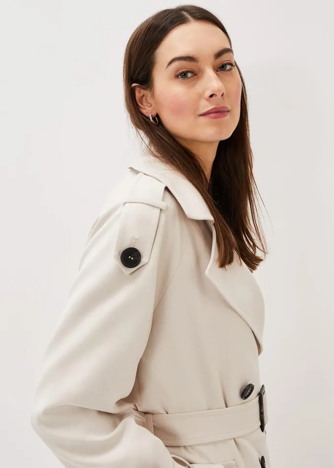 Women Phase Eight Coats Tegan Trench Coat Off White