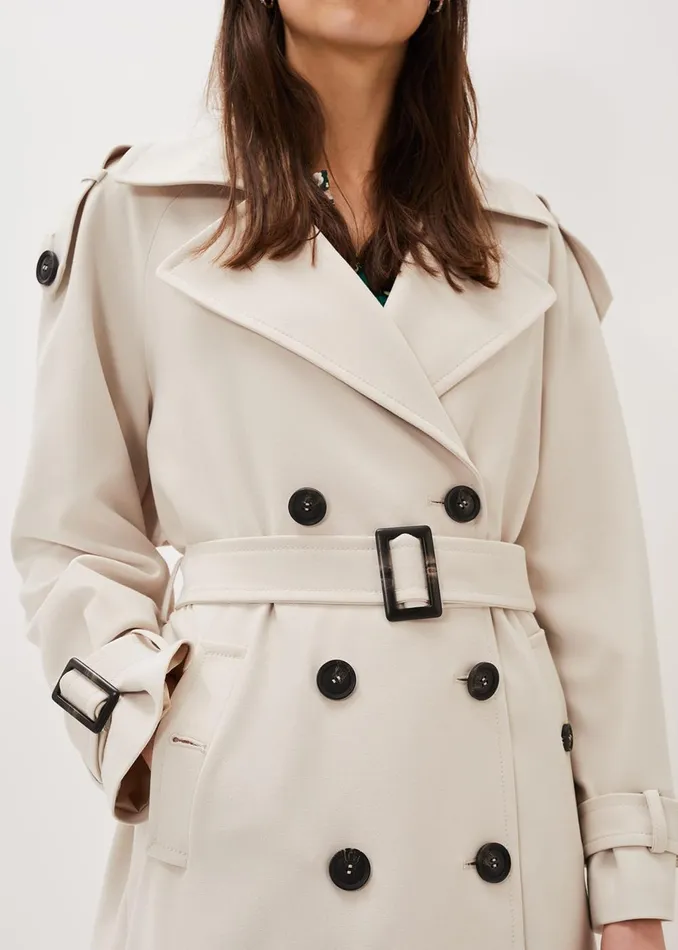 Women Phase Eight Coats Tegan Trench Coat Off White