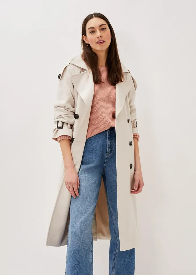Women Phase Eight Coats Tegan Trench Coat Off White