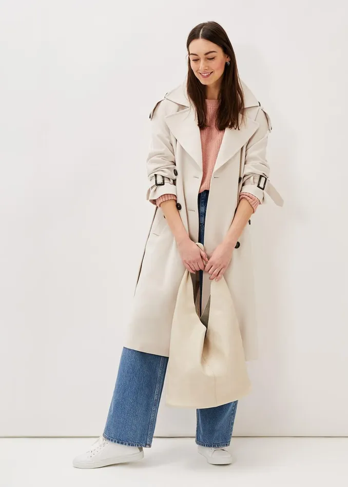 Women Phase Eight Coats Tegan Trench Coat Off White