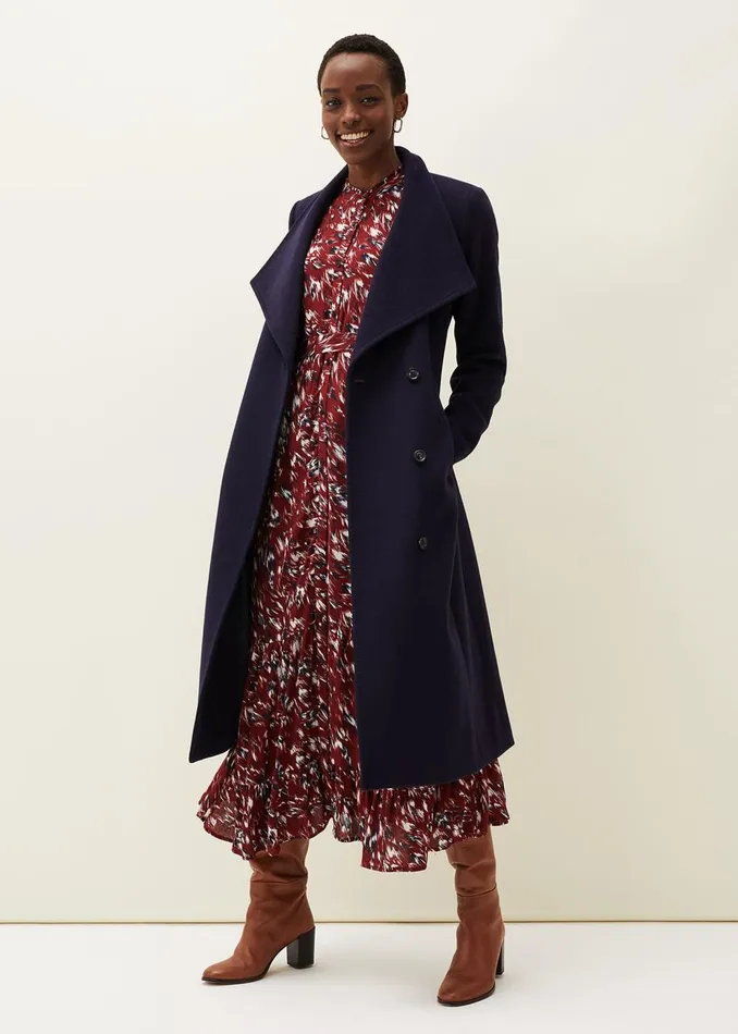 Women Phase Eight Coats Thea Wool Trench Navy