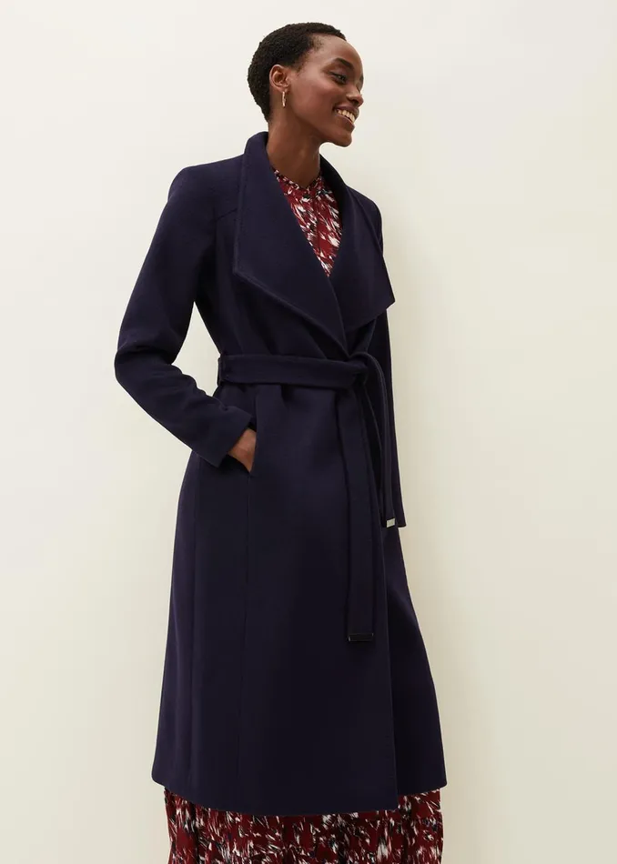 Women Phase Eight Coats Thea Wool Trench Navy