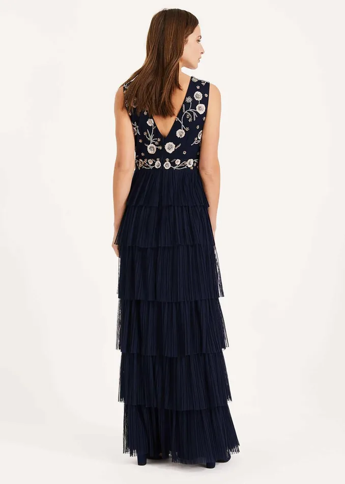 Women Phase Eight Collection 8 Dresses Cordelia Tiered Maxi Dress Navy