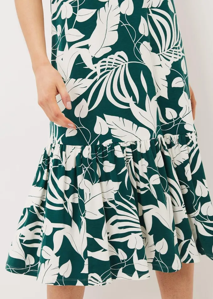 Women Phase Eight Day Dresses Aayra Palm Print Midaxi Dress Peacock