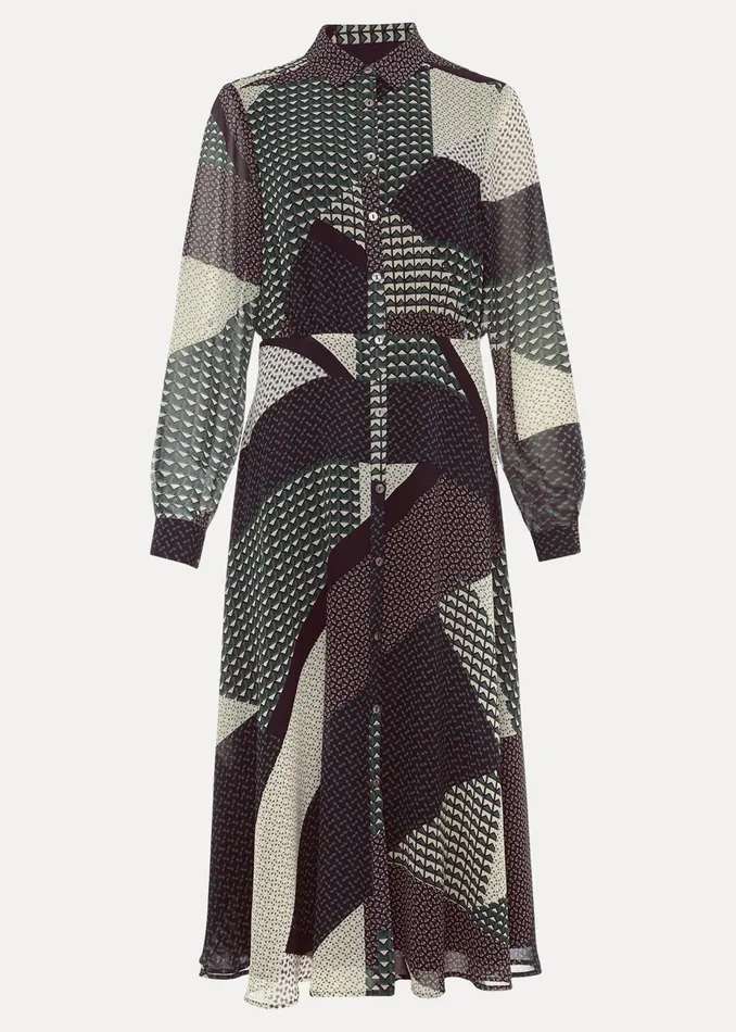Women Phase Eight Day Dresses Alaina Print Shirt Dress Navymulti