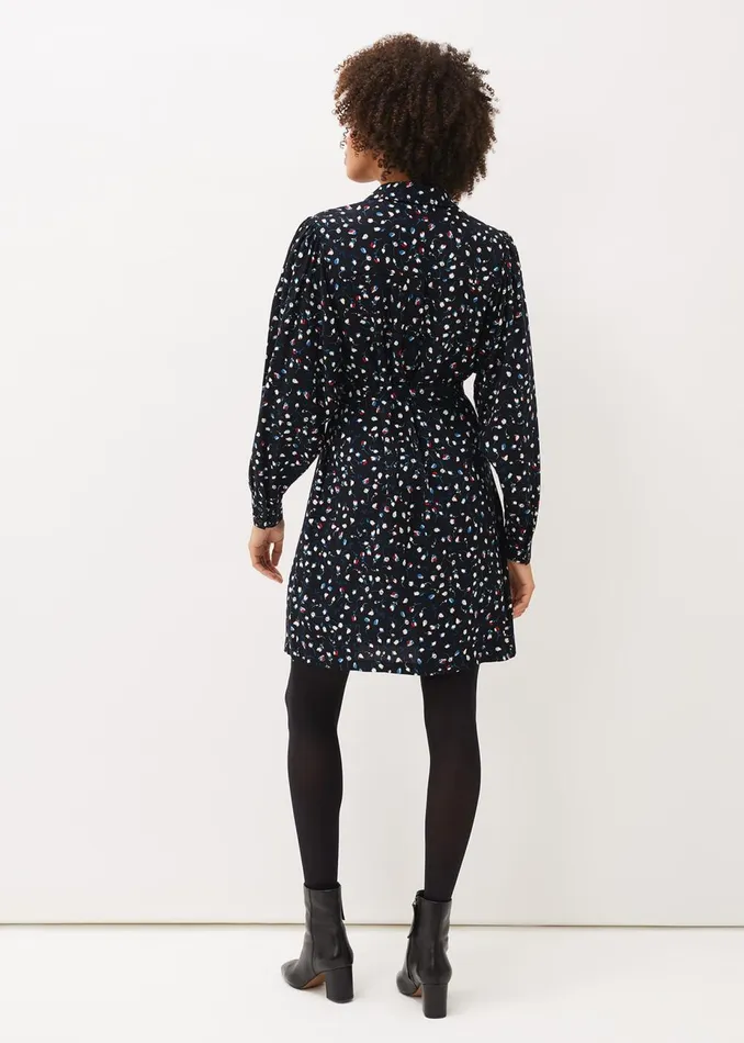 Women Phase Eight Day Dresses Alexandra Ditsy Print Shirt Dress Navyivory
