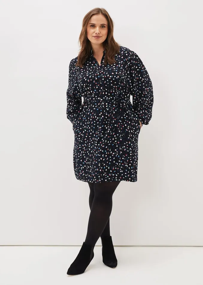 Women Phase Eight Day Dresses Alexandra Ditsy Print Shirt Dress Navyivory