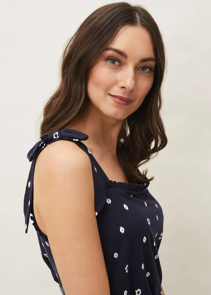 Women Phase Eight Day Dresses Allanna Floral Midi Dress Navy