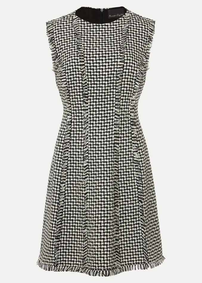 Women Phase Eight Day Dresses Arie Tweed Mini Dress Blackwhite