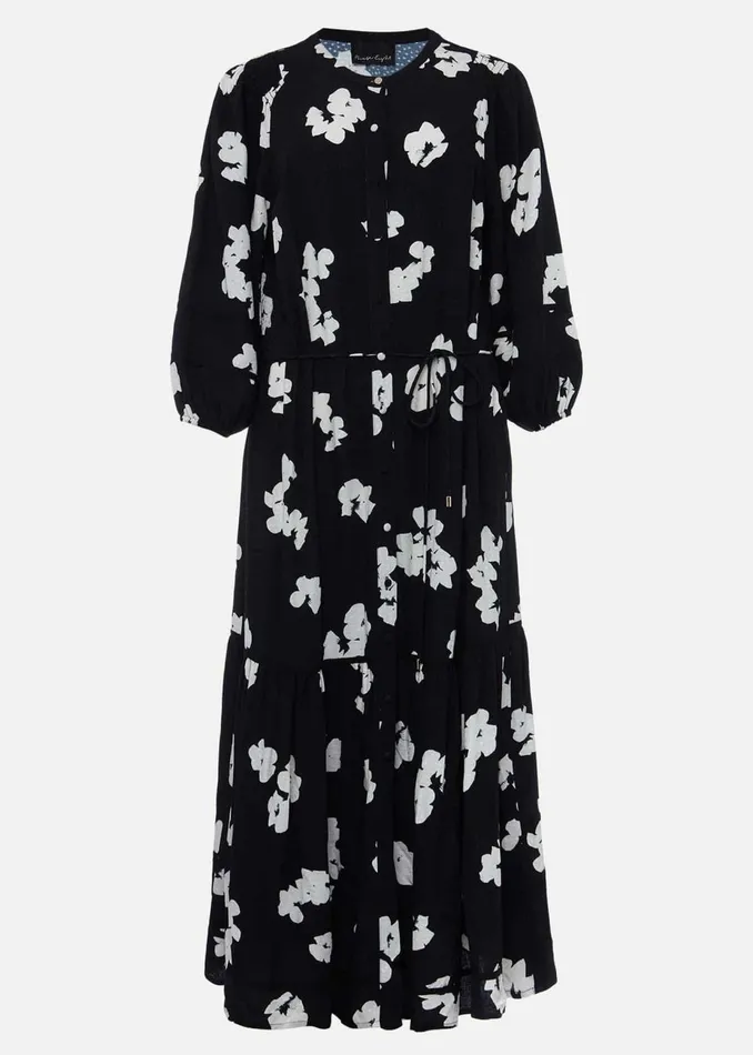 Women Phase Eight Day Dresses Ava Geo Print Midaxi Dress Blackivory