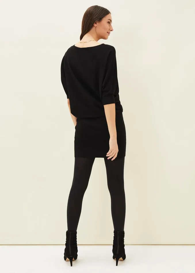 Women Phase Eight Day Dresses Becca Batwing Knitted Dress Black