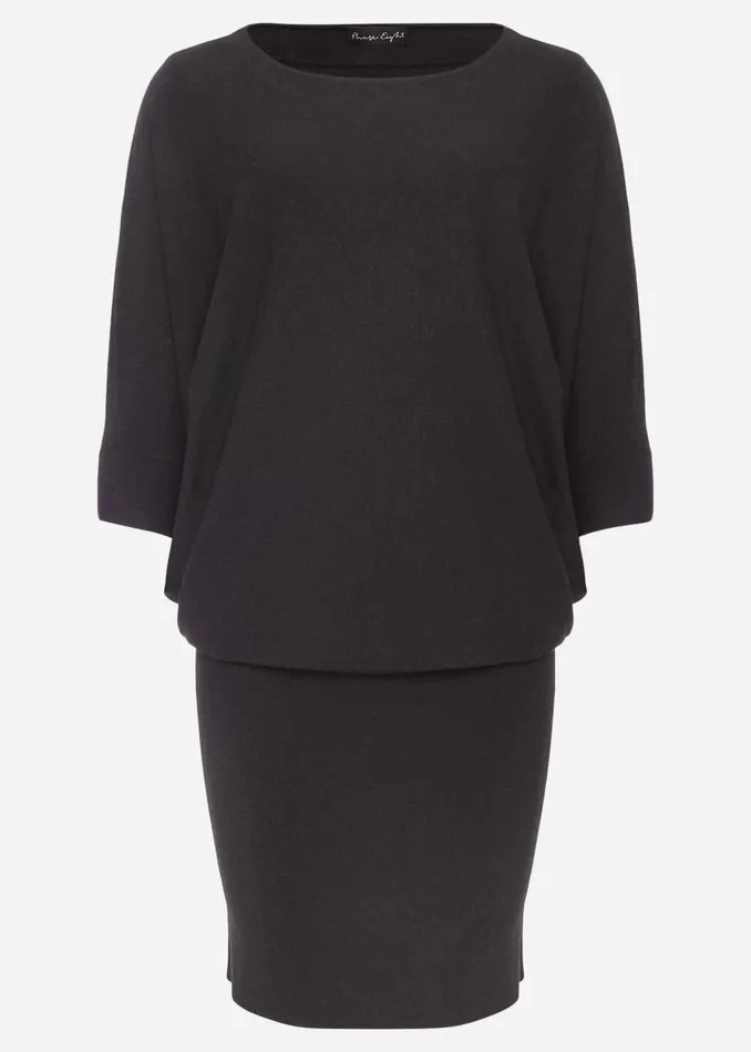 Women Phase Eight Day Dresses Becca Batwing Knitted Dress Charcoal