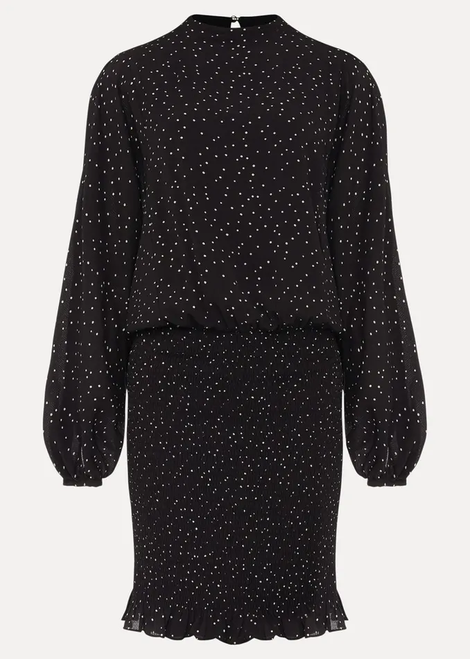 Women Phase Eight Day Dresses Becca Spot Print Dress Blackivory