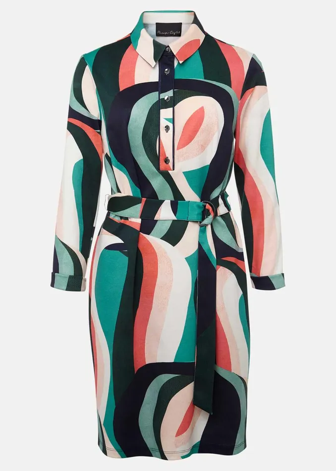 Women Phase Eight Day Dresses Beth Swirl Belted Shift Dress Greenmulti