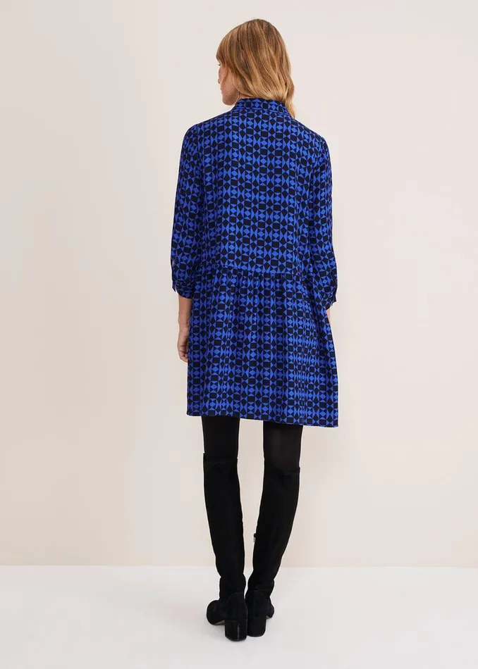 Women Phase Eight Day Dresses Bregitta Geo Swingdress Blackblue